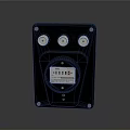 Black Digital Meter Device Featuring Three Circular Ports And Display Screen