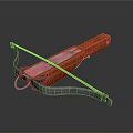 Vintage Traditional Wooden Weapon With Metal Components And Handheld Bowstring Design
