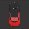 Red and Black Sports Car with Sleek Design Shiny Exterior Headlights and Reflective Wheels