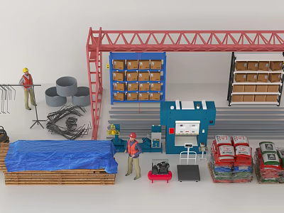 Modern warehouse equipment 3d model
