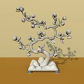 Interactive Area Decorative Orange Tree With Orange Fruits Green Leaves And White Flowers