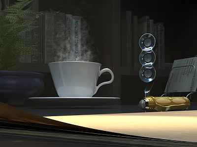 Modern ornaments combination opening column packaging pen writing opening division creative inspiration cup 3d model