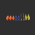 Colorful Aquatic Animals Featuring Orange Blue And Yellow Fish Arranged On Dark Background