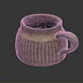 Handcrafted Ceramic Mug With Striped Design Brown Yellow Tones And Handle