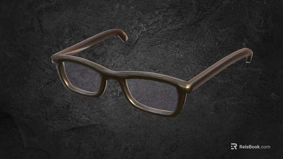 Comfortable Stylish Brown Acetate Eyeglasses Frame With Rectangular Shape For Daily Use 3d model 