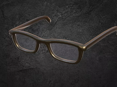 Comfortable Stylish Brown Acetate Eyeglasses Frame With Rectangular Shape For Daily Use 3d model