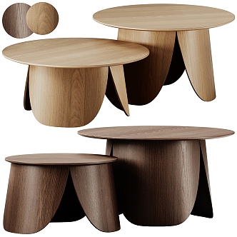 The combination of several sides of the tea table 3d model