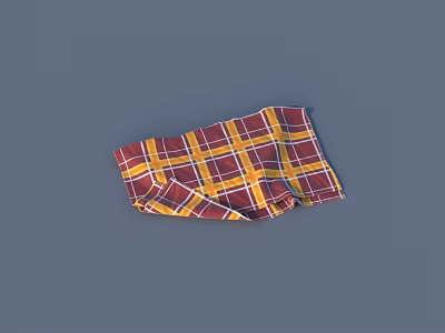 Red Yellow And White Checkered Plaid Cloth For Daily Household Use 3d model