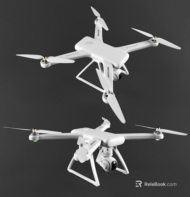 Smart Drone White Design With Camera As Intelligent Modern Machine 3d model 