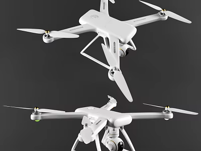 Smart Drone White Design With Camera As Intelligent Modern Machine 3d model