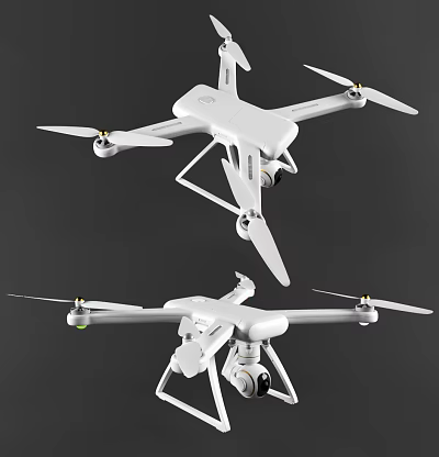 Smart Drone White Design With Camera As Intelligent Modern Machine 3d model