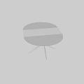 Stylish Multi-functional Table With Round Dual-tone Tabletop And Crossed Metal Legs