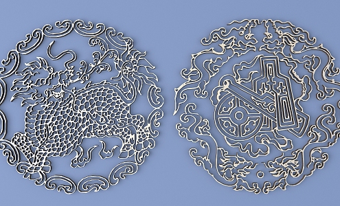 Metal Carved Traditional Pattern Carved Pattern 3d model