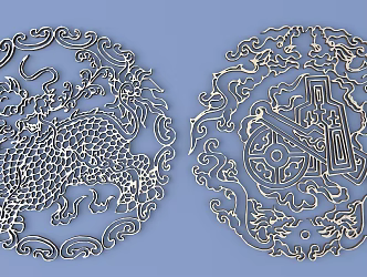 Metal Carved Traditional Pattern Carved Pattern 3d model