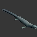 Prehistoric Marine Reptile 3D Model With Long Snout And Sharp Teeth 3d model