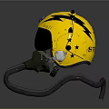 Yellow Eagle Emblem Helmet With Breathing Tube And Visor For Weapon Systems