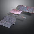 Various Colored Roof Tiles With Different Textures Arranged On Black Background