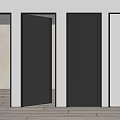 Modern Interior Design Featuring Black And White Hinged Doors In Various Open States