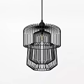 Modern Chandeliers With Unique Geometric Designs And Cage Like Structures For Interior Decor 3d model