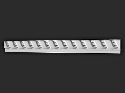 White Architectural Component With Long Strip Design And Decorative Grooves 3d model