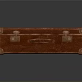 Vintage Brown Leather Suitcase With Metal Clasps Leather Handle And Metal Corner Accents