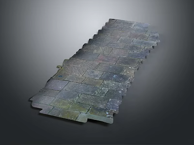 Natural Slate Floor With Gray Tones And Textured Pattern Design Elements 3d model