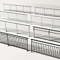 Modern Railing Glass Railing Guardrail Glass Guardrail Balcony Guardrail Fence Balcony Railing 3d model