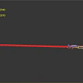 Red Lightsaber With Metallic Hilt And Glowing Red Blade On Reflective Surface