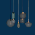 Modern Glass Pendant Lights with Various Geometric Shapes and Warm Illumination