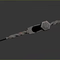 Medieval Sword With Metal Blade Decorative Hilt Wooden Grip And Gray Background