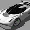 Modern White Supercar With Sleek Aerodynamic Design Black Roof Rear Spoiler And Alloy Wheels