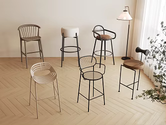 Bar Chair Bar Stool High Stool Combination 3d model