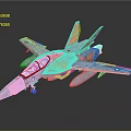 Orange and Blue Scale Model Jet With Detailed Cockpit And Missile Attachments