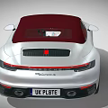 White Convertible Sports Car With Red Soft Top And Modern Exterior Design