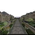 European Style Semi Detached Villa With Neat Driveway Lush Greenery And Flower Beds