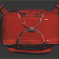 Red Fjällräven Kånken Backpack Classic Canvas Design With Front Pocket Top Handle And Leather Trim