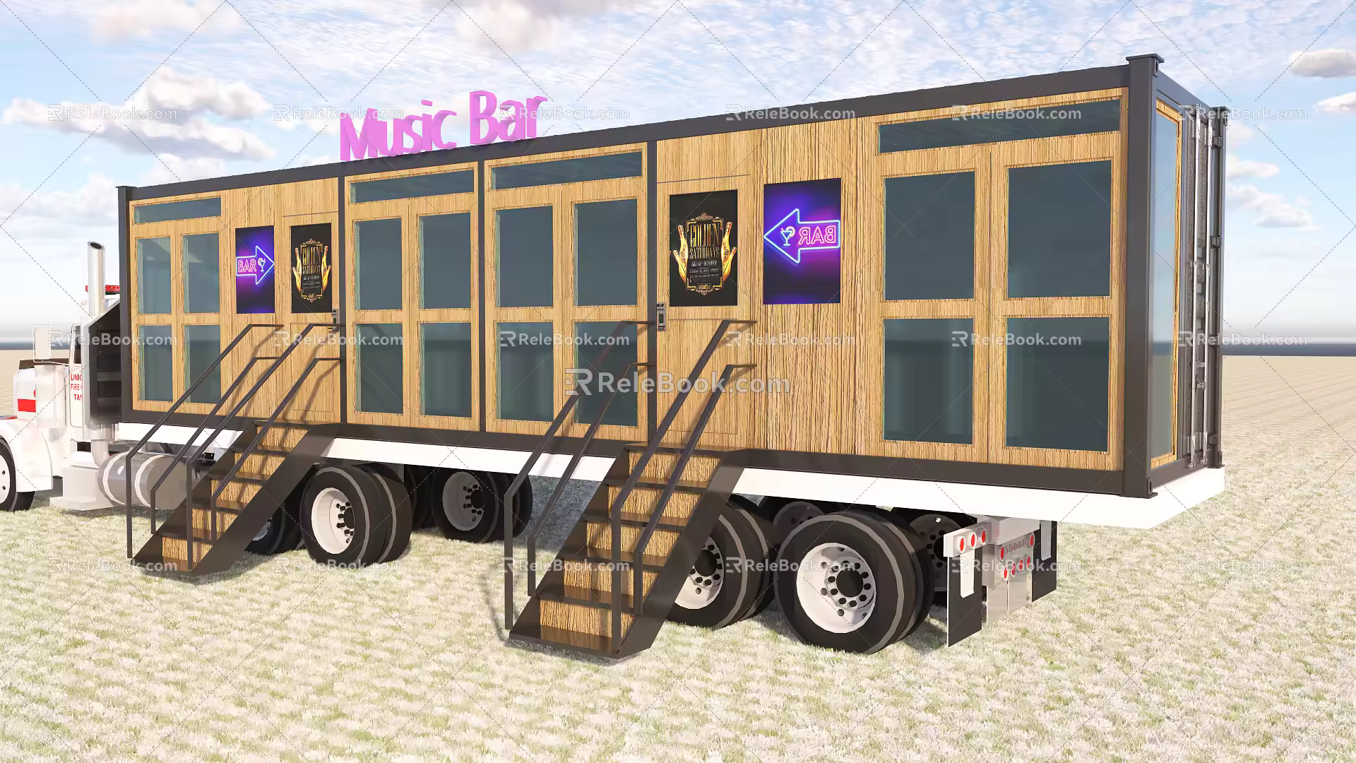 Industrial LOFT Container Car Container Bar 3d model