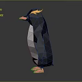 Decorative Origami Penguin With Dark Blue Body White Belly Pink Beak Feet And Yellow Crest