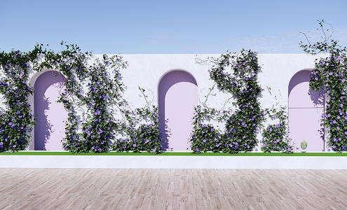 Modern Vine Landscape Wall Enclosure Arch Landscape Wall Climbing Vine Plants Flowers Romantic Internet Celebrity Pin Wall 3d model