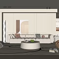 Modern Living Room Interior Design With White Sofa Round Coffee Table And Curved Armchair