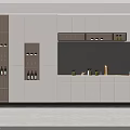 Modern Wine Cabinet With Integrated Storage Racks And LED Lighting Interior Design 3d model