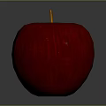 Juicy Ripe Red Apple With Shiny Vibrant Surface And Natural Stem