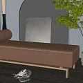 Modern sofa stool 3d model