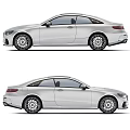 Silver Mercedes Benz Coupe Rear And Front Views
