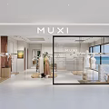 MUXI Clothing Store Interior With Display Mannequins Racks And Natural Light