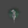 Gray Unicorn Game Movie Character With White Mane Tail Standing On Green Grass