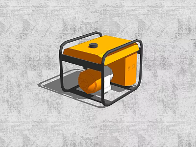 Yellow Industrial Equipment With Black Frame And Integrated Pump Component Design 3d model