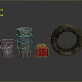 bucket iron bucket mud bucket cement bucket daily necessities 3d model