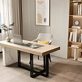 Desk desk bookcase combination 3d model