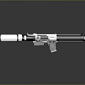 White And Black Toy Gun With Scope For Kids Playtime Fun Design